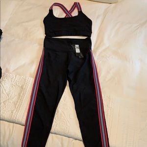 Black SoulCycle bra + leggings set
